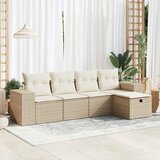 vidaXL 5-dijelni vrtni set sofa s jastucima bež od poliratana | shoptok.hr