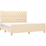  Okvir za krevet s uzglavljem krem 160 x 200 cm od tkanine | shoptok.hr