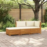  Set vanjskih sofa s jastukom 3 Komad Smeđa Čvrsto drvo akacije | shoptok.hr