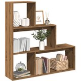 vidaXL Pregrada s knjižno omaro 3-nadstr. artisan hrast 123x29x123 cm | Shoptok.si