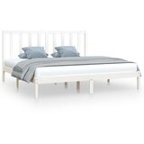 The Living Store Posteljni okvir bel iz trdne borovine 200x200 cm - Posteljni Okvir, (21530577) | Shoptok.si