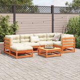  7-dijelni set vrtnih sofa voštano smeđi od masivne borovine | shoptok.hr