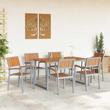  Vrtni set za objed 7 pcs Siva Čvrsto drvo akacije | Eponuda.com