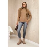 Kesi Sweater with decorative Camel ruffle | shoptok.hr