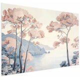  Plakat - Ocean Cliffs and Trees Delicate Motif in Pastel Colors 90x60 Bez okvira s margom | shoptok.hr