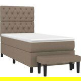 vidaXL Box spring postelja z vzmetnico taupe 80x200 cm blago, (20895766) | Shoptok.si