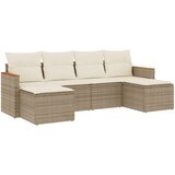  6-dijelni set vrtnih sofa s jastucima bež od poliratana | shoptok.hr