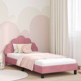  Otroški posteljni okvir z vznožjem Roza 90 x 200 cm Žamet, (5000104690) | Shoptok.si