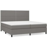  Box spring postelja z vzmetnico temno siva 200x200 cm blago, (20724202) | Shoptok.si