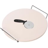 Gusto Casa KAMNITA PLOŠČA ZA PIZZO NA STOJALU 33CM+ KOLESCE ZA PIZZO / OKROGLA / KERAMIKA, INOX, (20840693) Cene