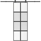  Klizna vrata s priborom 76 x 205 cm kaljeno staklo i aluminij | shoptok.hr