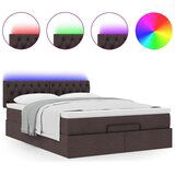  Otomanski krevet s madracem i LED tamnosmeđi 140x190 cm tkanine | shoptok.hr