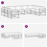  Set vanjskih sofa s jastukom 9 pcs Bijela i svjetlosiva | shoptok.hr