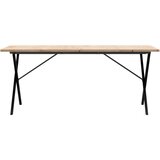  Blagovaonski stol X-oblika 180x90x75,5 cm od borovine i čelik | Eponuda.com