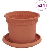  Saksije za biljke 24 pcs Crvena cigla Ø 12,5 x 10 cm Plastika | Eponuda.com
