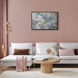  Slika - Baroque Ornaments in Light Cream-Blue Hues 60x40 U crnom drvenom okviru | shoptok.hr