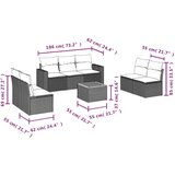 vidaXL 8-dijelni set vrtnih sofa od poliratana s jastucima bež | shoptok.hr