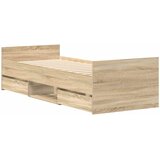  Okvir kreveta s uzglavljem i podnožjem boja hrasta 75 x 190 cm | Eponuda.com
