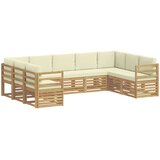  Sekcijska garnitura s jastukom 9 pcs Bijela i krem Poliester | shoptok.hr