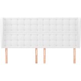  Uzglavlje s ušima bijelo 203x23x118/128 cm od umjetne kože | Eponuda.com