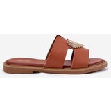 EVENTO Womens sandals on a flat heel with a gold decoration Karinma | Shoptok.si