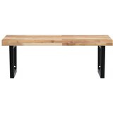  Zidna polica za umivaonik od čelika i masivnog bagremovog drva Smeđa 100 x 60 x 4 cm | shoptok.hr