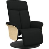  Naslonjač od tkanine s osloncem za noge crni | shoptok.hr