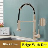 ulgksd Kuhinjska pipa, potegni pršilnik, mesingova konstrukcija, en ročaj, bež z pikico, (5000161496) | Shoptok.si