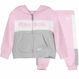 komplet trenerka za male devojcice/ zip roze siva