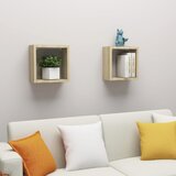 vidaXL kockaste zidne police 2 kom boja hrasta sonome 30 x 15 x 30 cm Cijene