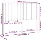  Uzglavlje za krevet crni 125 5 x 4 x 100 cm od masivne borovine | shoptok.hr