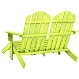  Vrtni dvosjed Adirondack od jelovine s otomanom zeleni | shoptok.hr