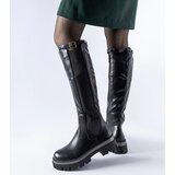 Gemre Black massive boots with a decorative strap Stuart | Shoptok.si