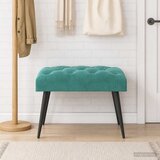  Klupa s gumbastim tkanjem Tirkizna 60 x 40 x 45 cm Baršun | shoptok.hr