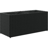  Vrtne sadilice s 2 posude 2 kom crne 72x30x32 cm poliratan | shoptok.hr