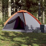  The Living Store Šotor za kampiranje za 4 osebe siv in oranžen vodoodporen - Šotor Za Kampiranje, (21486976) Cene