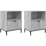  Noćni ormar s ladicama 2 pcs Sivi hrast sonoma 49 x 36 x 61 cm | Eponuda.com
