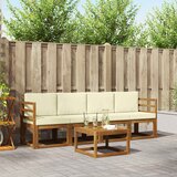  Set vanjskih sofa s jastukom 5 pcs Prirodna i krem | shoptok.hr