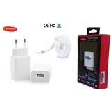 10W punjač za mobitele i tablete (5V/2A, USB-A, bijeli) + Lightning kabela za Apple uređaje 2m