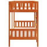 Krevet na kat voštano smeđi 90x200 cm od masivne borovine | shoptok.hr