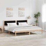  Konstrukcija postelje z vzglavjem Črna 200 x 200 cm blago, (5000084082) | Shoptok.si