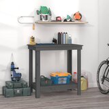 vidaXL Delovna miza siva 80x50x80 cm trdna borovina Cene