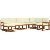  Set vanjskih sofa 8 kom. Prirodna i krem Smeđa 306 x 187,5 x 73 cm | shoptok.hr