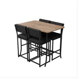 Hanah home Set Barski sto i 4 stolice Retro Anthracite Walnut | Eponuda.com