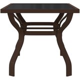 The Living Store Vrtni stol smeđe-crni 140 x 70 x 70 cm od čelika i stakla | shoptok.hr