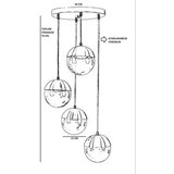 Opviq Küre 4 Lü tepsili eskitme bal Camlı Sarkıt gold chandelier | ePonuda.com