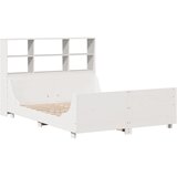  Krevet s regalom za knjige bez madraca bijeli 140x190cm od drva | shoptok.hr