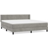 The Living Store Box spring postelja z vzmetnico svetlo siva 180x200 cm žamet - Box Spring Postelja, (21490136) | Shoptok.si