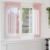 Voile zavjese s ušicama 2 kom svijetlo ružičaste 140x140 cm | shoptok.hr