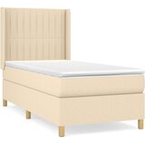  Krevet s oprugama i madracem krem 90 x 200 cm od tkanine | shoptok.hr